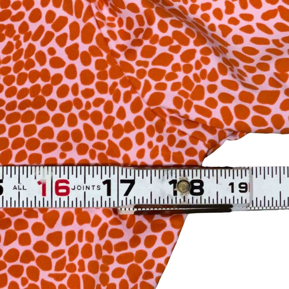 J.McLaughlin Printed Catalina Cloth Faux Wrap Top L Orange Stretch Casual Artsy - Picture 8 of 8